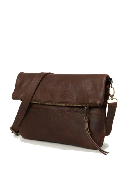 Women Leather Purse Crossbody Clutch Purse - Choco Brown