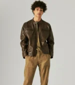 Washed Leather Jacket For Men Bonneville Jacket