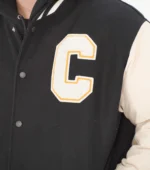 Varsity Jacket Kicks Geek Letterman Jacket - Black