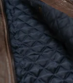 Maverick Leather Bomber Jacket For Men - BROWN