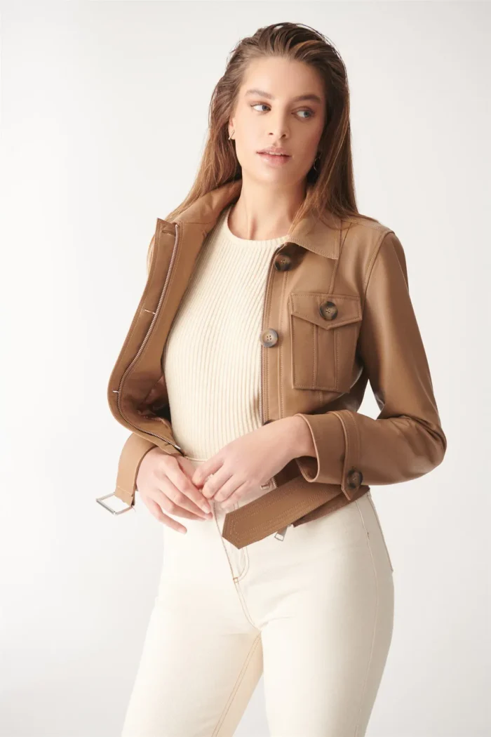 Sport Leather Jacket AMARA For Women - RETRO