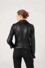 Biker Leather Jacket Sandra Women Leather Jacket - Black