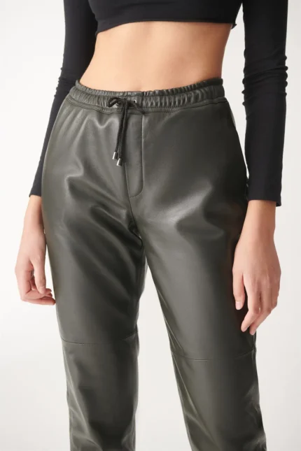 Sport Leather Pants AIDA For Women - Black