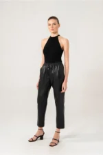 Women Leather Pants SIENNA Leather Trouser - Black