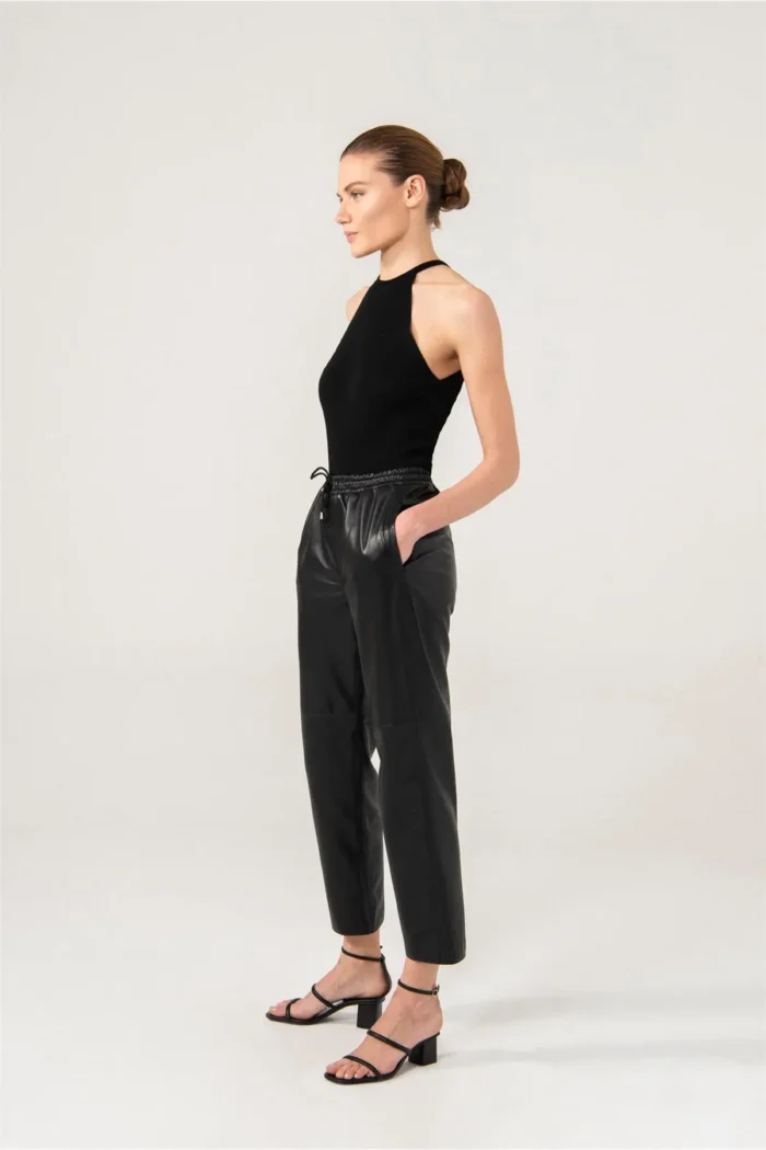 Women Leather Pants SIENNA Leather Trouser - Black