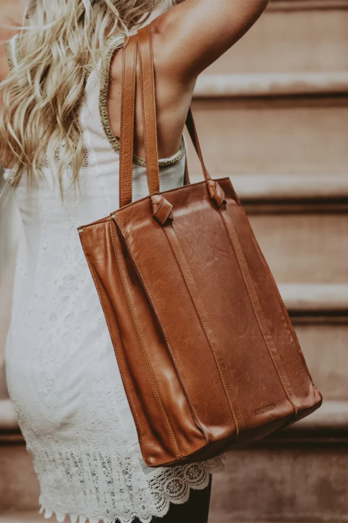 Leather Tote Bag Chelsea Women Shopping Totes - Brown
