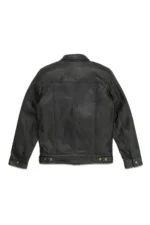 Black Leather Jacket Classic Trucker Men Jacket