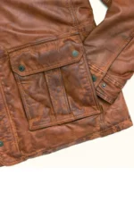Men Leather Jacket Theodore Vintage Jacket - Brown