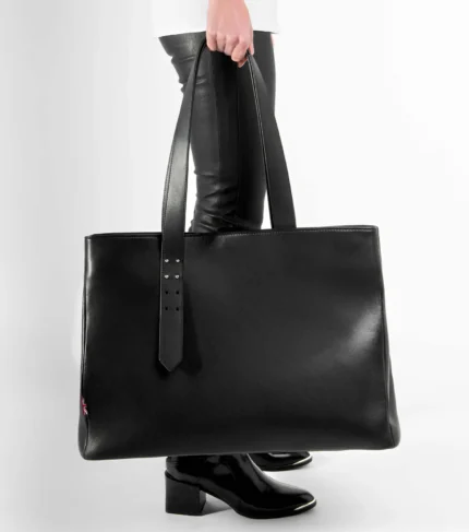 Woman Leather Tote Bag Work & Casual - Black