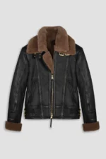 Shearling Leather Jacket Bronx Men Shearling Jacket - Black