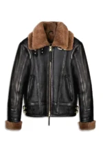 Shearling Leather Jacket Bronx Men Shearling Jacket - Black