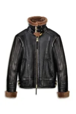 Shearling Leather Jacket Bronx Men Shearling Jacket - Black