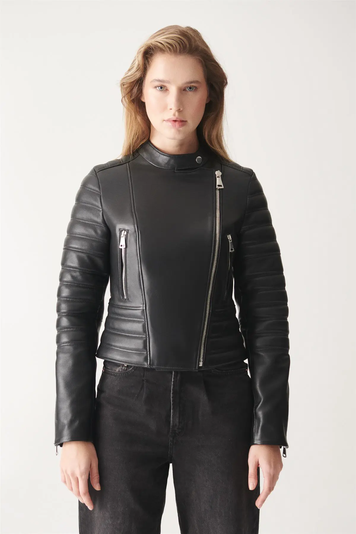 Women Leather Jacket – STELLA Biker Edition - Black