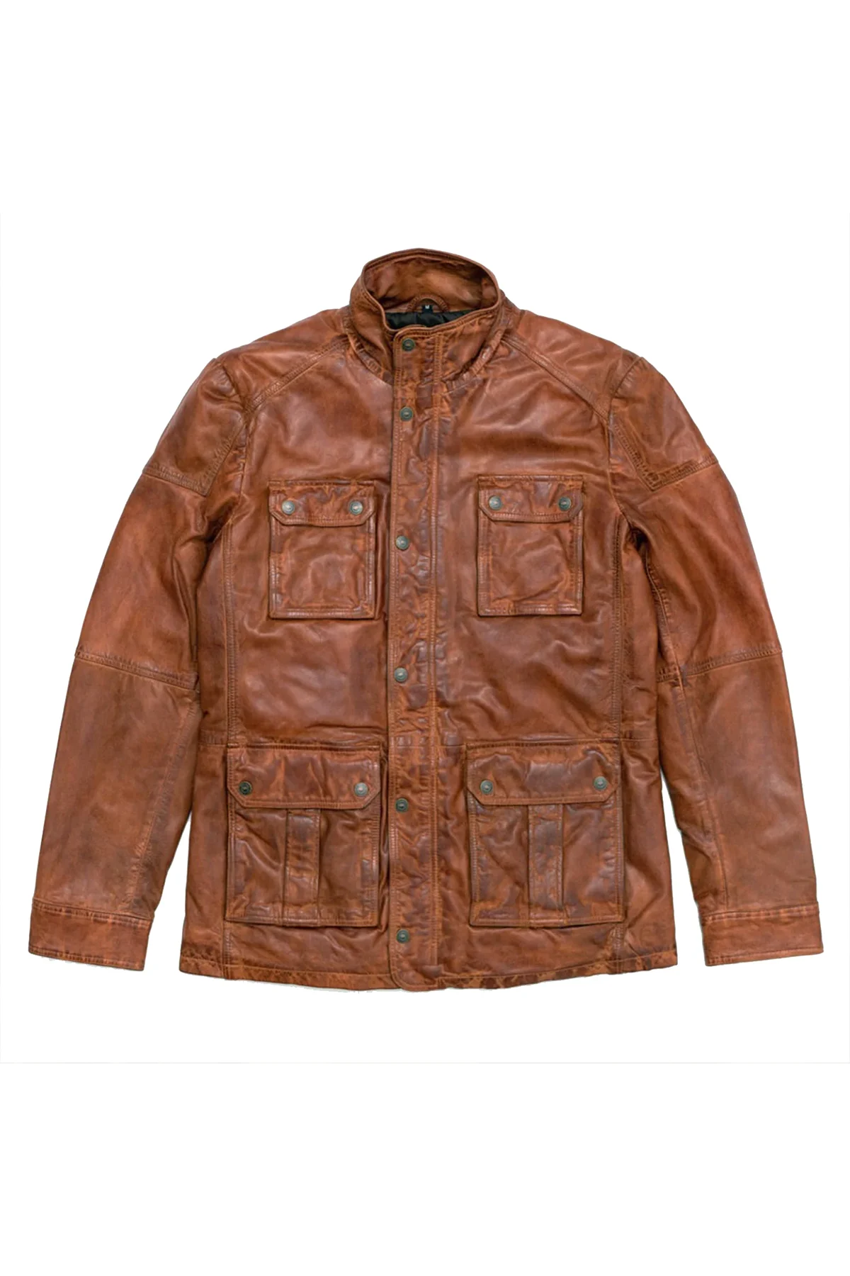 Men Leather Jacket Theodore Vintage Jacket - Brown