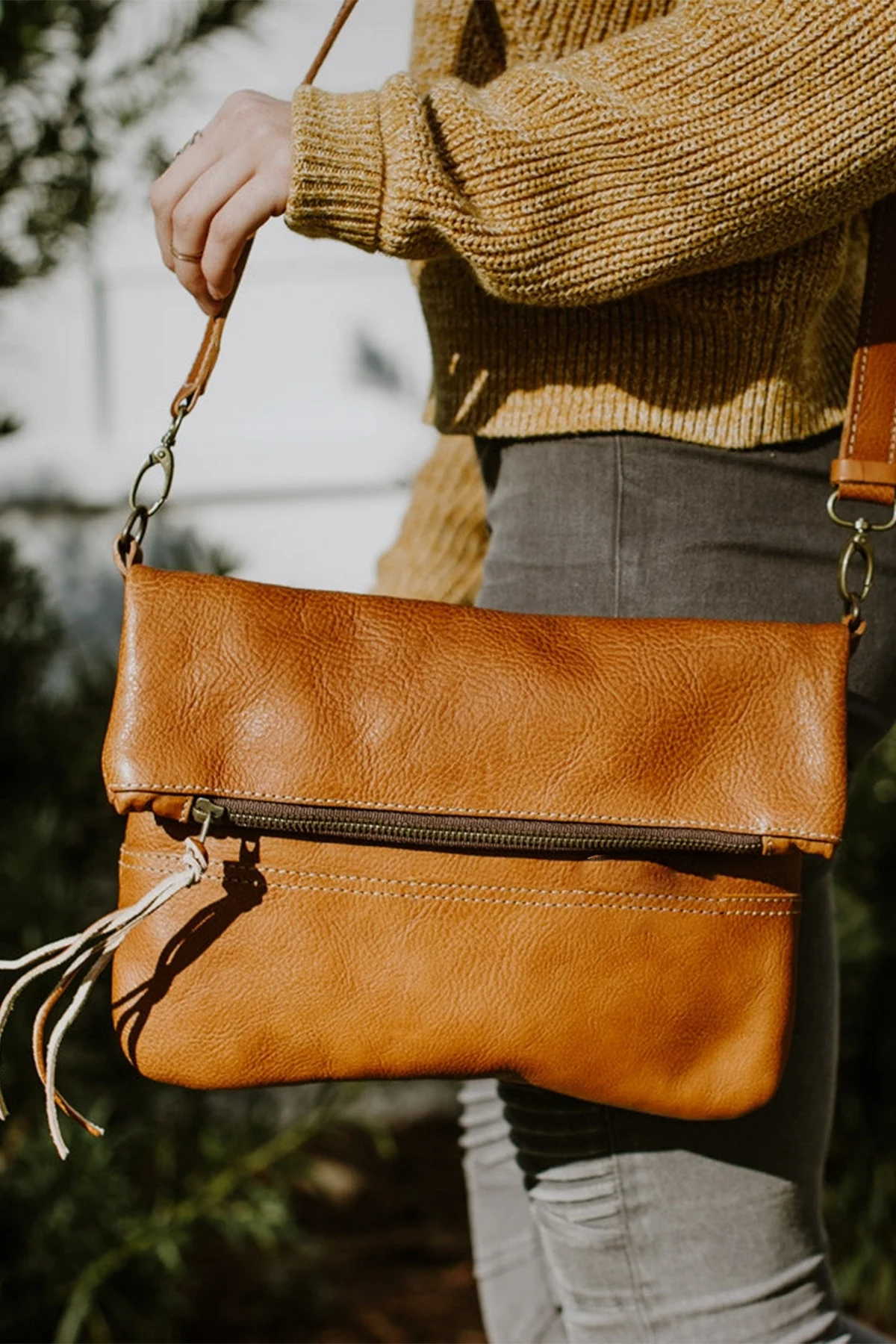 Women Leather Purse Crossbody Clutch Purse - Brown